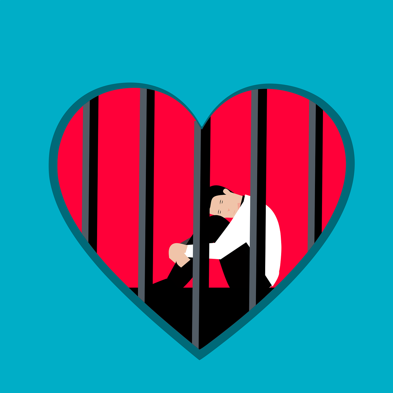 jail, heart, sadness, Avoidant attachment style