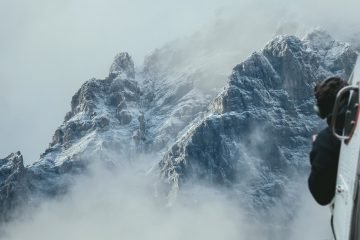 helicopter, mountains, morning mist, Service